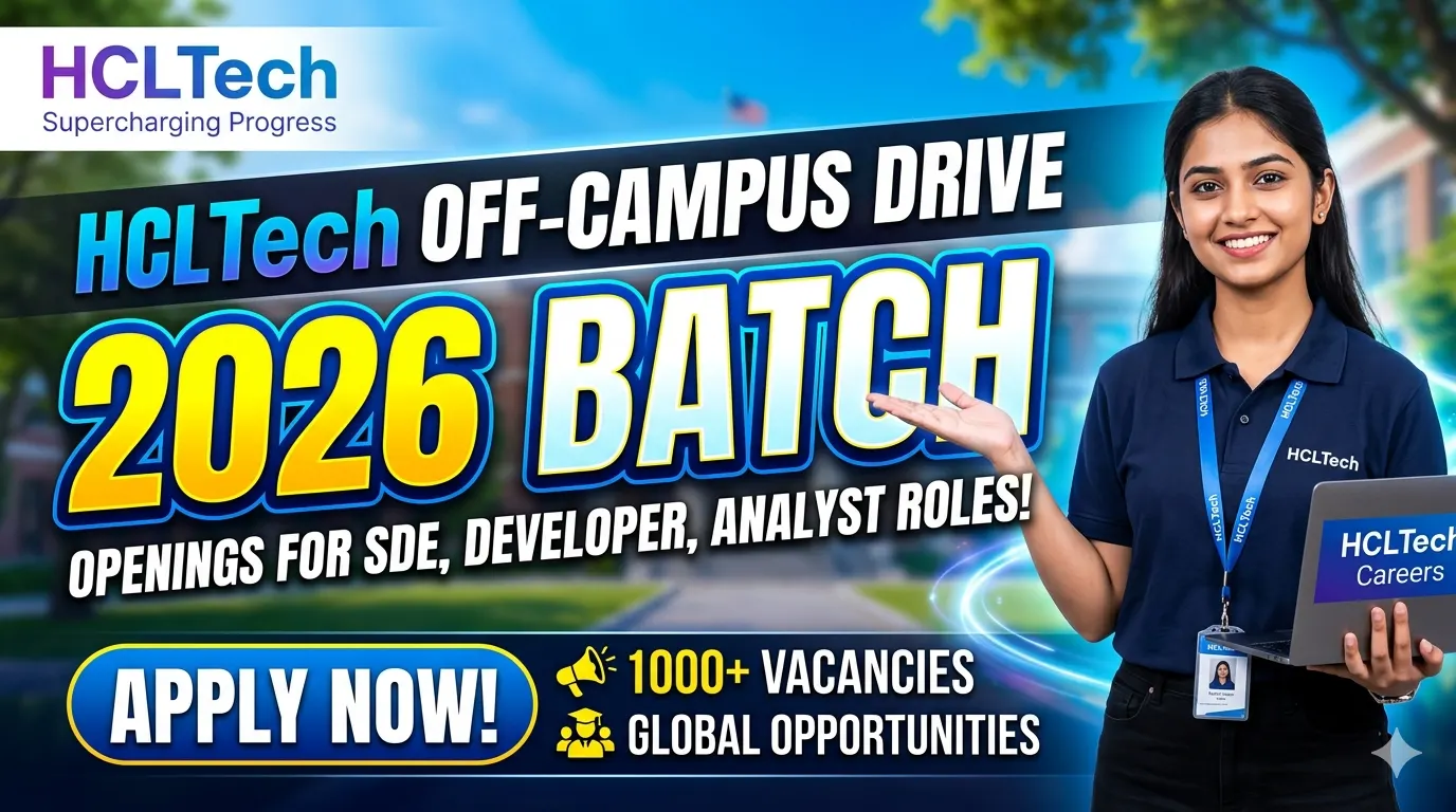 HCLTech Off Campus Drive for 2026 Batch