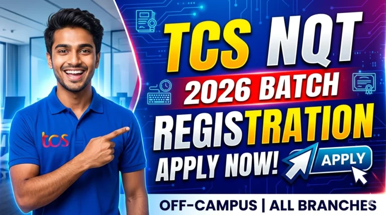 TCS NQT for 2026 Batch Registration