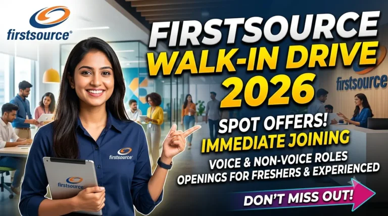 Firstsource Walk-in Drive 2026